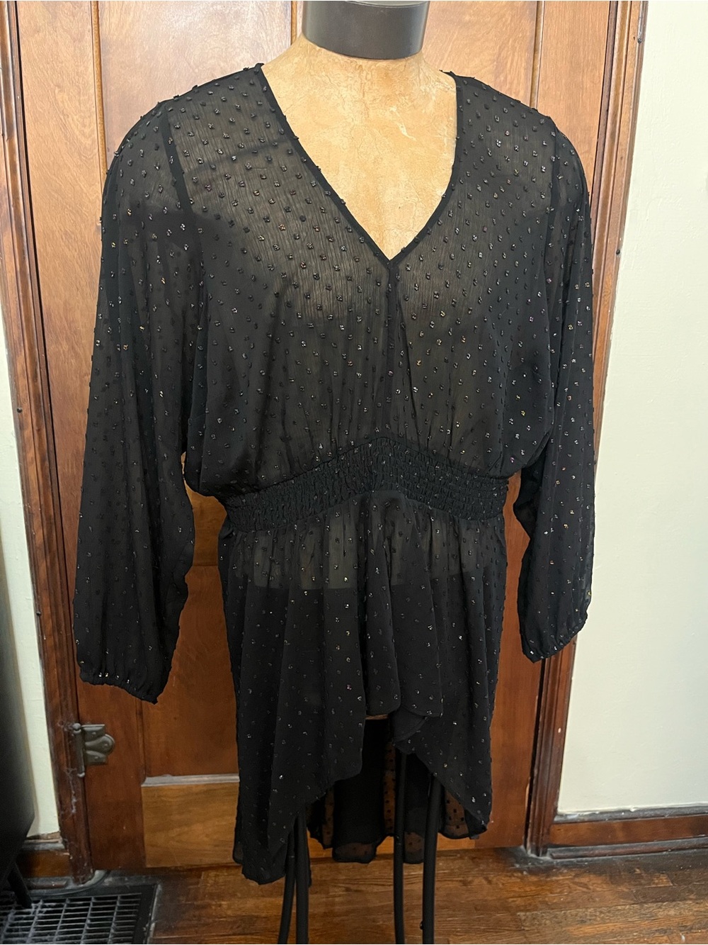 Torrid sheer hi-low blouse